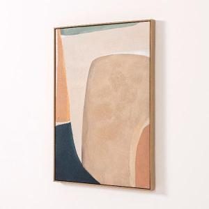 Set de 2 cuadros al óleo. Marco de madera color roble. 60*90 cm/ud.