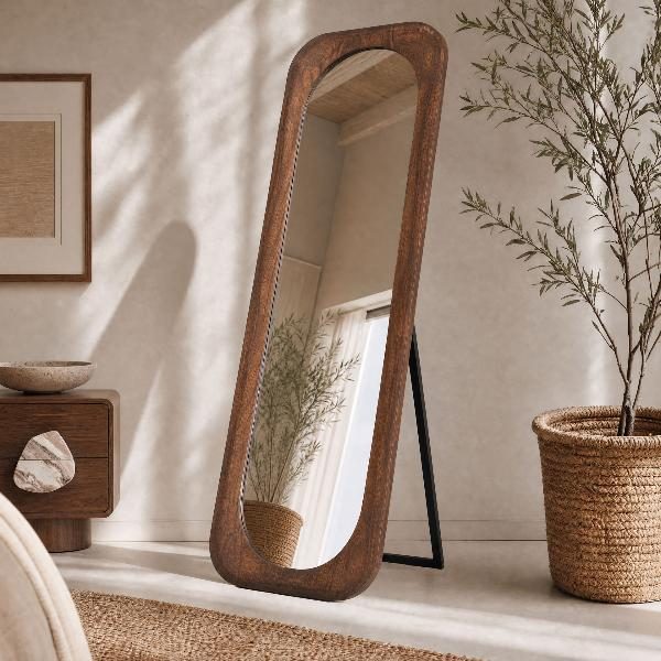 ESPEJO DE SUELO MADERA NOGAL 160*60 CM