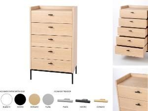 Sinfonier Habit 5 C melamina roble y base metalica 1006*61*41