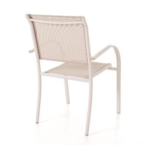 Silla Valentina apilable, aluminio beige y textilene beige