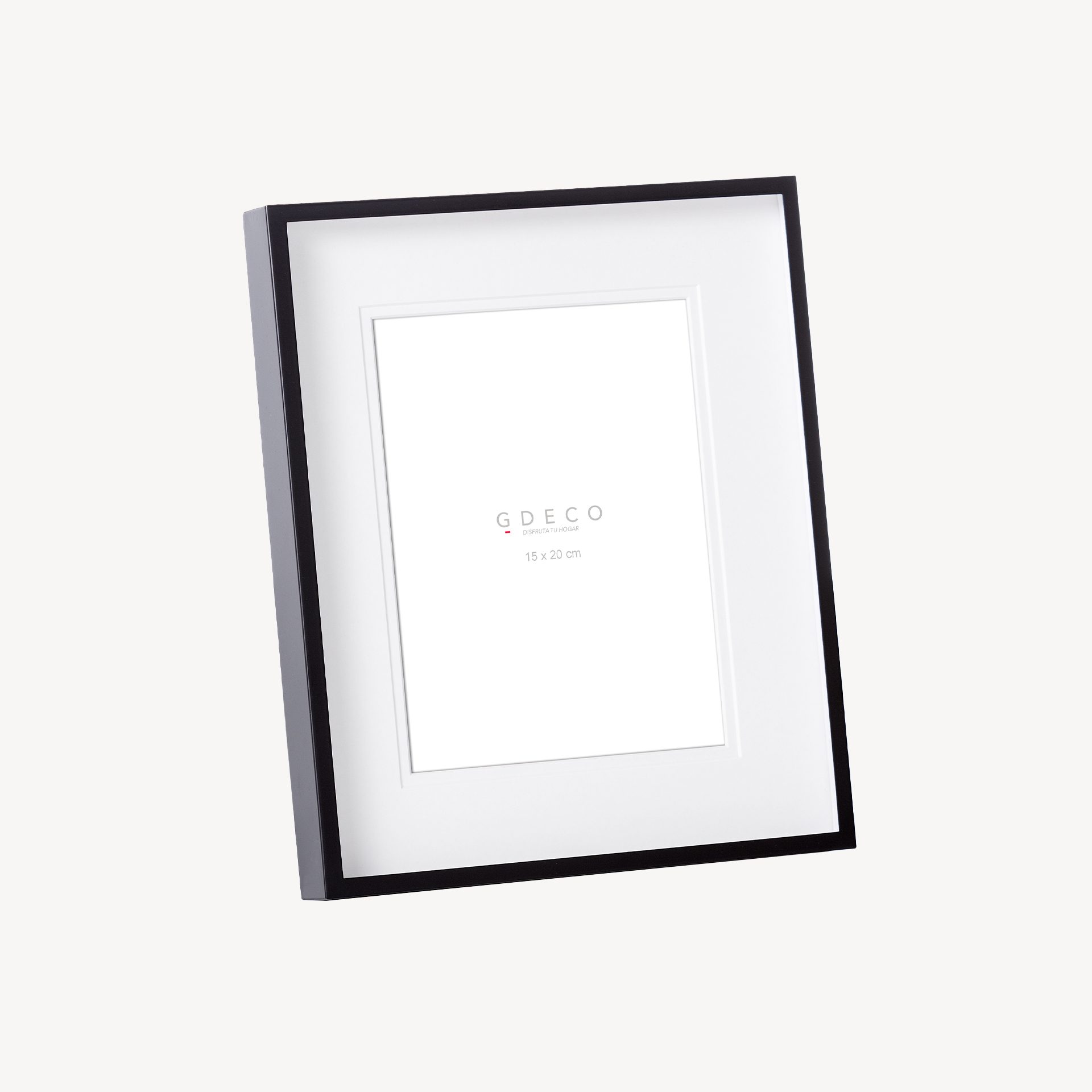 Portafotos vitrina paspartú doble negro 15*20 cm