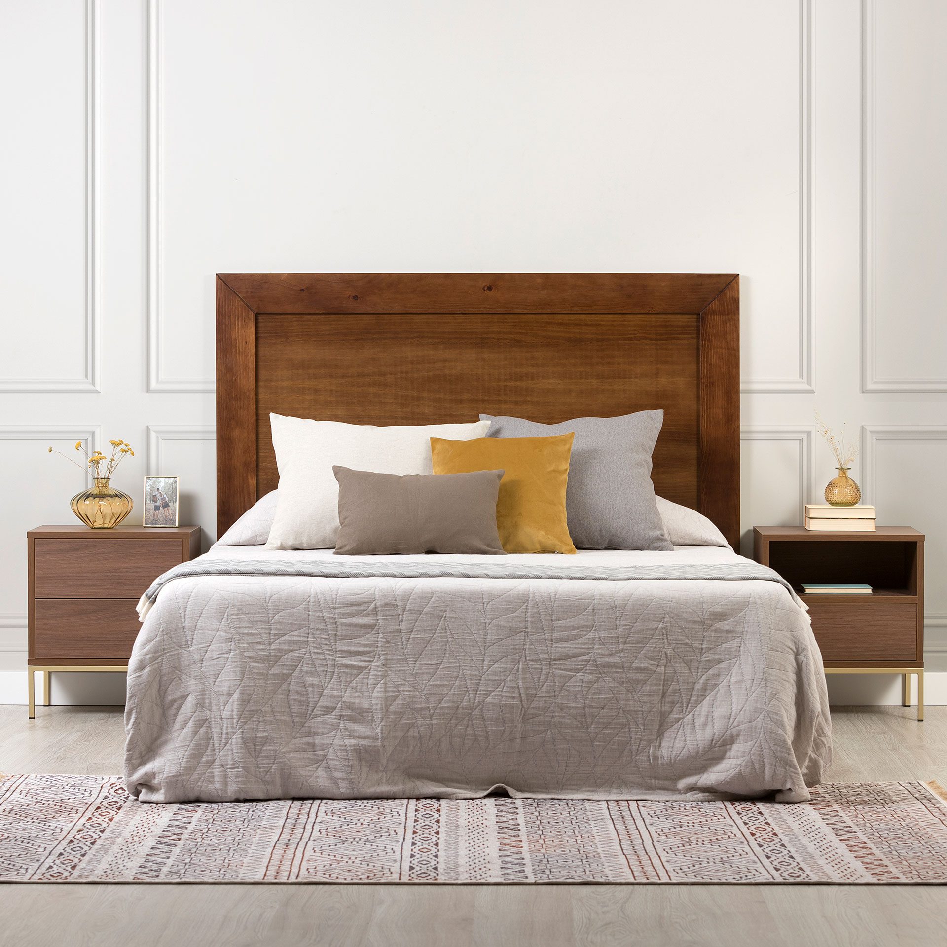 Cabecero recto madera cama 135 y 150 cm