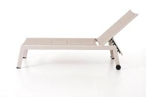 Olivia reclining sun lounger, beige aluminum and beige textilene