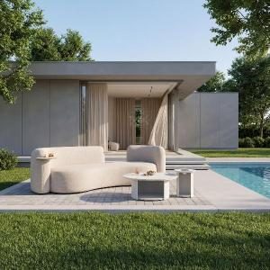 Sofá Estepona con tejido para exterior (incluye 3 cojines)