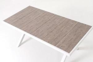 Mesa exterior blanco y tapa ceramica 185*94*75 cm