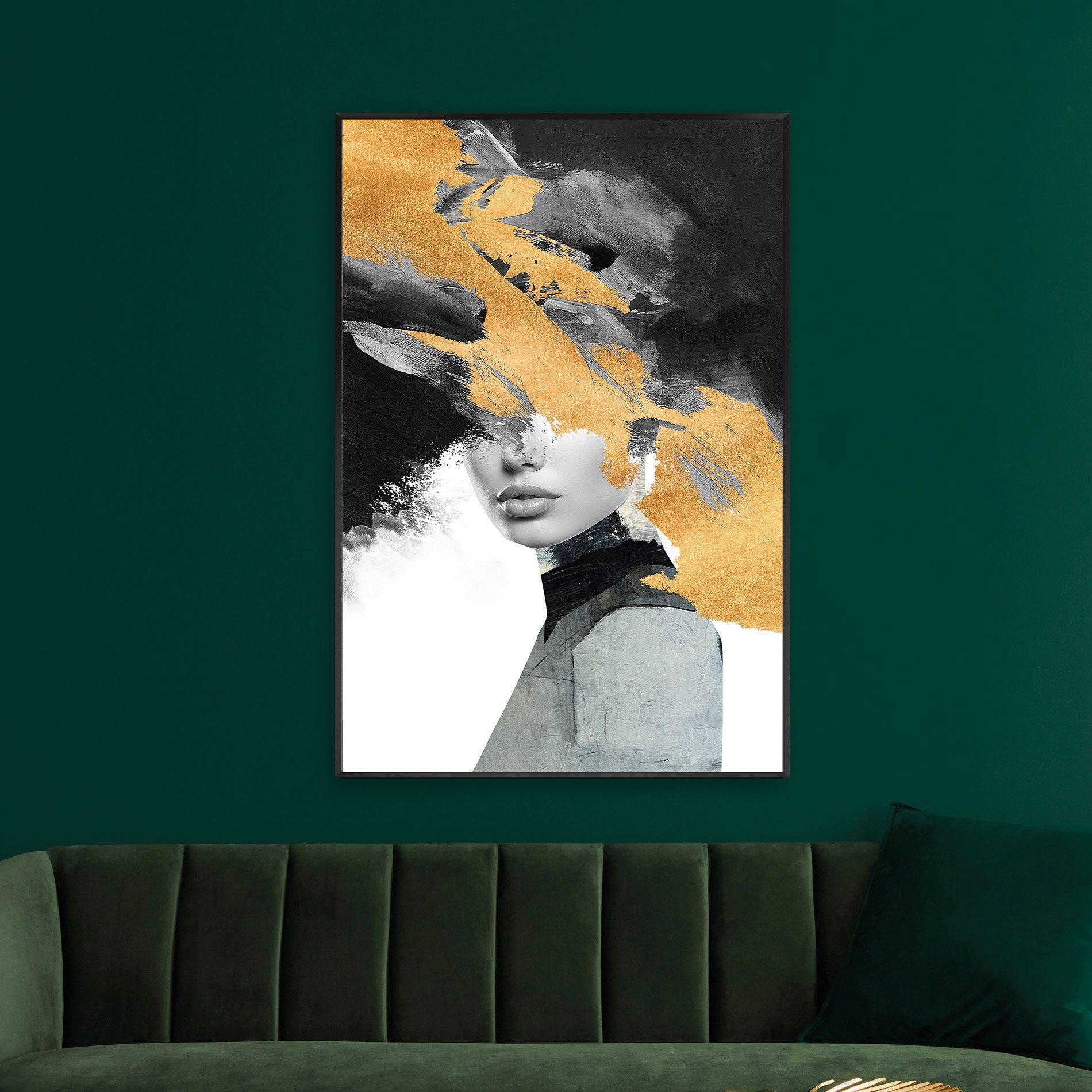 Glasbild mit Rahmen 80*120 cm