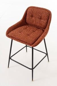 Taburete Belmont giratoria 360º, tapizado negro