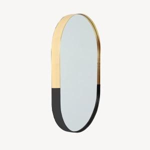 espejo ovalado negro y oro 44*72 cm