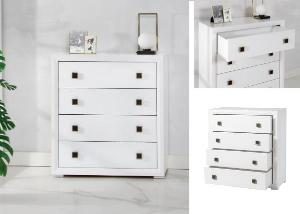 Comoda Munich 4 cajones, lacado blanco 103*95*43 cm