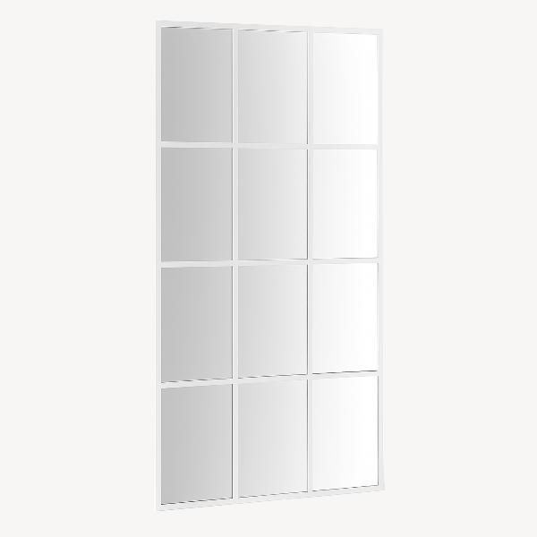 ESPEJO METAL VENTANA 180*90 CM. COLOR BLANCO (SE PUEDE COLGAR EN VERTICAL Y HORIZONTAL)