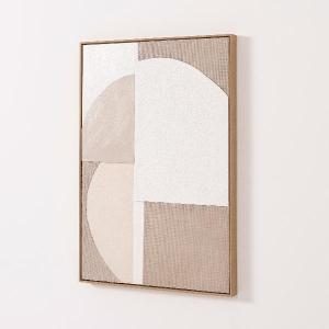 Set de 2 cuadros al óleo. Marco de madera color roble. 60*90 cm/ud.