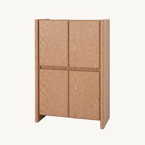 APARADOR GIO. ALTO DE 4 PUERTAS, CHAPA ROBLE 90*45*140 CM