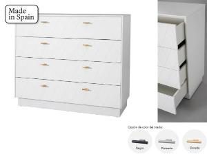Cómoda Diamond 4 C lacado blanco 102*90*42 cm