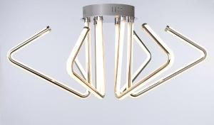 Lámpara de techo led en cromado. 32*66*66 cm