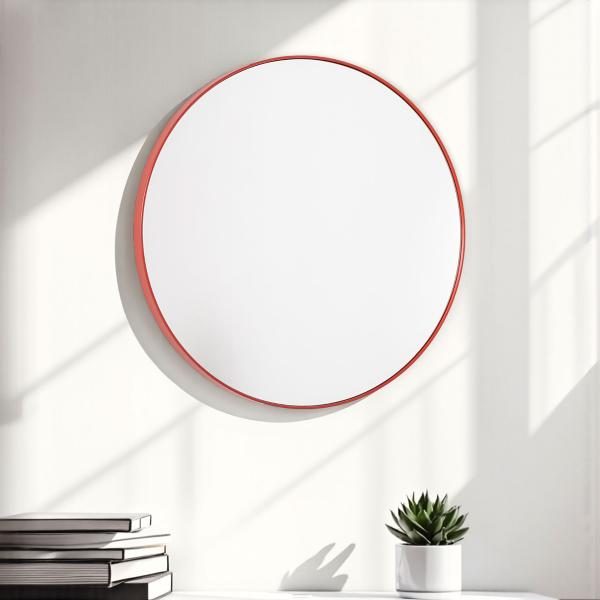 ESPEJO CIRCULAR COLOR CORAL (VARIAS MEDIDAS A ELEGIR)