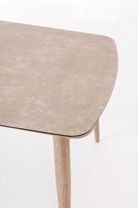 Mesa exterior alumino imitación madera  y tapa ceramica 180*90*75 cm