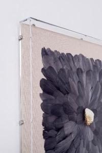 Cuadro vitrina con marco de metracrilato. 60*60 cm