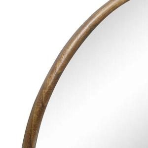 Espejo circular marco de madera nogal