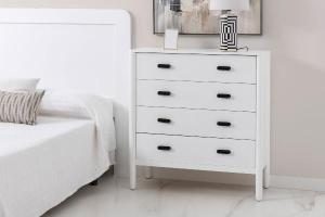 Florence 4-drawer dresser, white lacquer, 102 cm