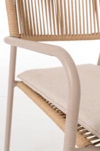 Silla Macarella blanca y asiento beige