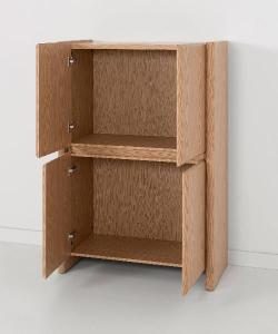 Aparador gio. alto de 4 puertas, chapa roble 90*45*140 cm