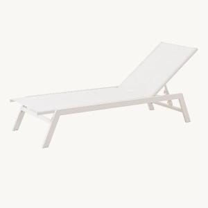 Tumbona Sofia reclinable, aluminio blanco y textilene blanco