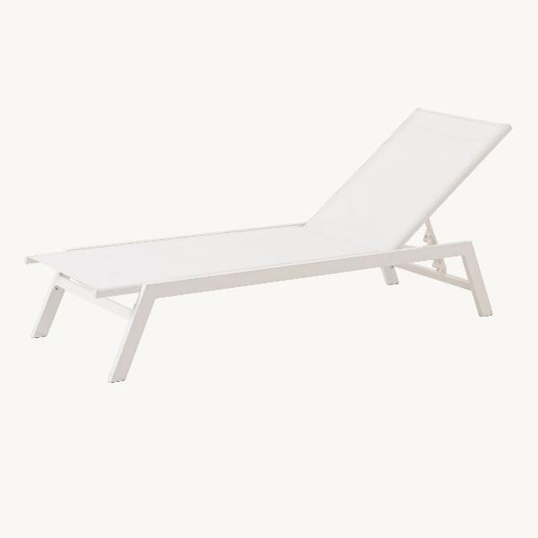 TUMBONA RECLINABLE DE EXTERIOR SOFIA, ALUMINIO BLANCO Y TEXTILENE BLANCO 192*56*31.5/91 CM
