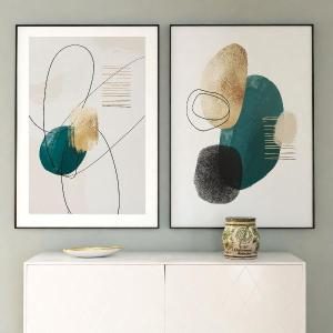 Set de 2 cuadros con marco de madera. 50*70 cm/ud.