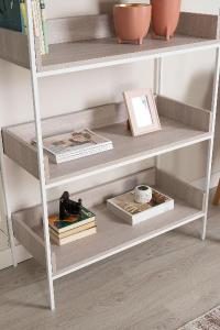 Estanteria Nur metal blanco estantes gris 160 cm