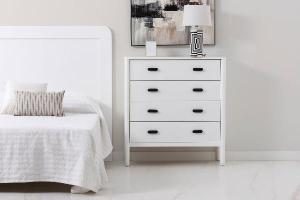 Florence 4-drawer dresser, white lacquer, 102 cm