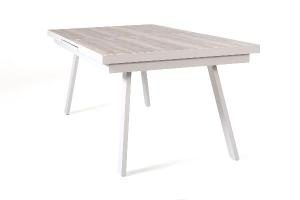Mesa extensible exterior blanca y tapa ceramica 202/263*100*76 cm