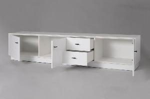 Mueble TV Diamond 3 P + 2 C lacado blanco 222*50*40 cm