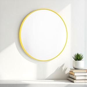 Specchio circolare giallo di varie dimensioni