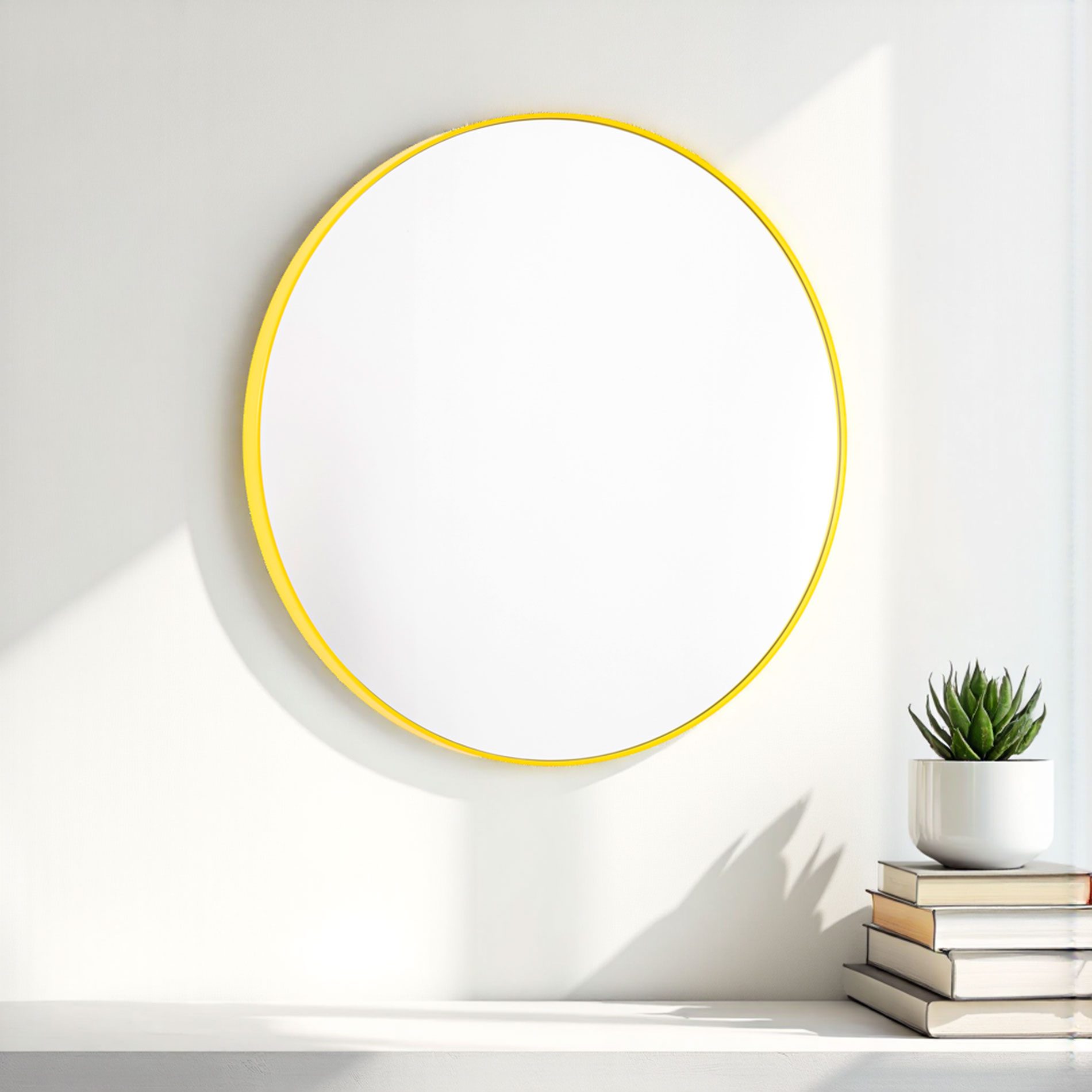 Specchio circolare giallo di varie dimensioni