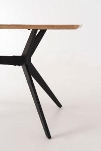 Mesa de chapa roble y pata de metal negro