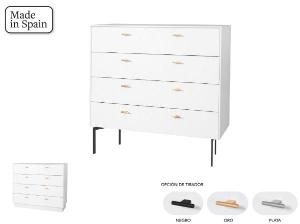 Cómoda Diamond 4 C lacado blanco 102*90*42 cm