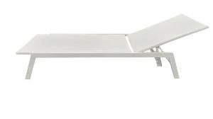 Tumbona Sofia reclinable, aluminio blanco y textilene blanco