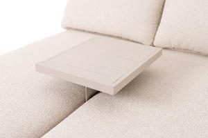 Sofia reclining sun lounger, beige aluminum and beige textilene.