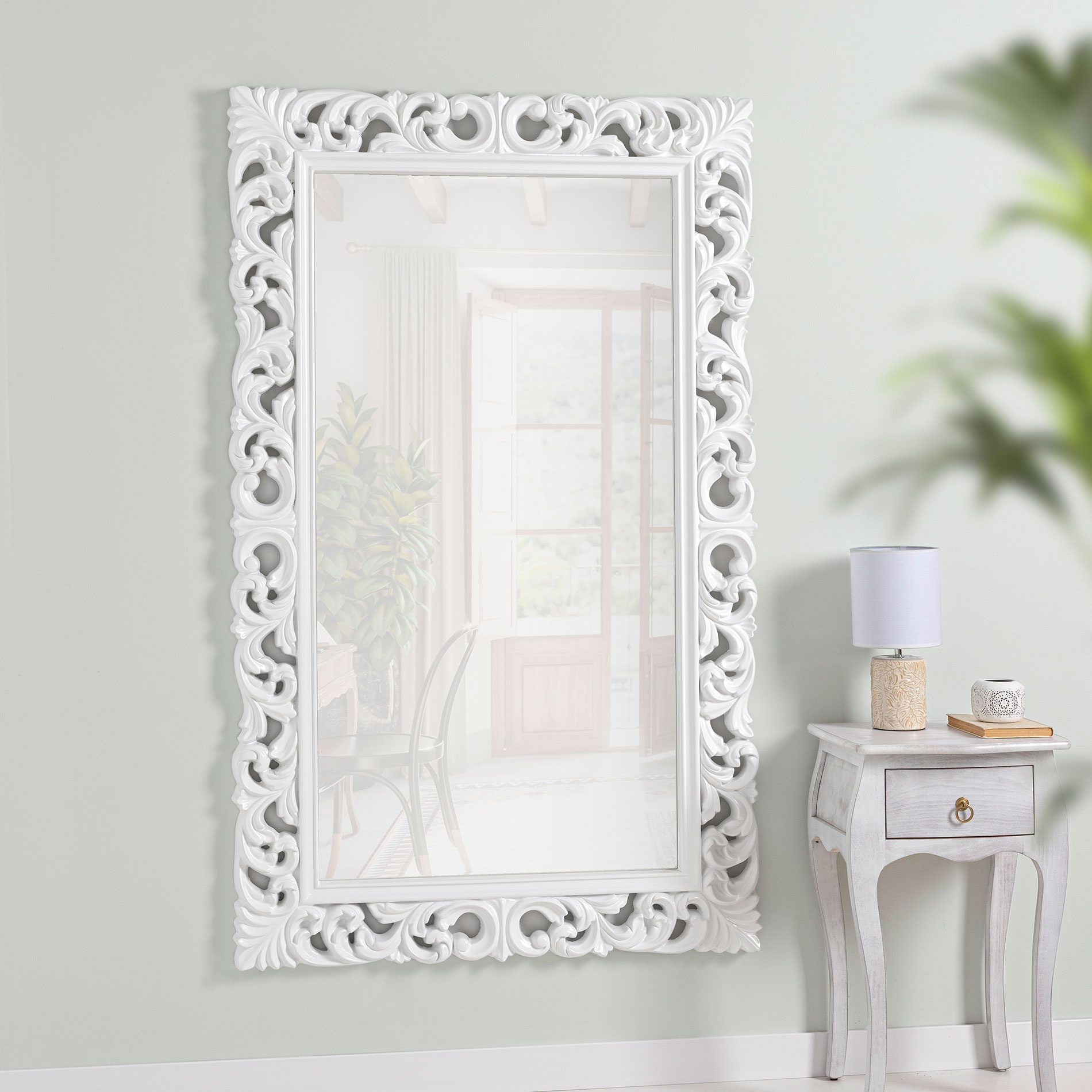 Espejo resina blanco 95*155 cm