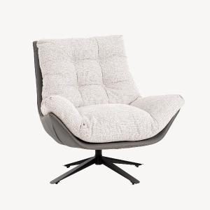 Fauteuil pivotant Ray 360º. Revêtement gris.