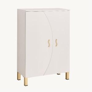 Zapatero lacado blanco 2 puertas patas metal 110*74*33 cm