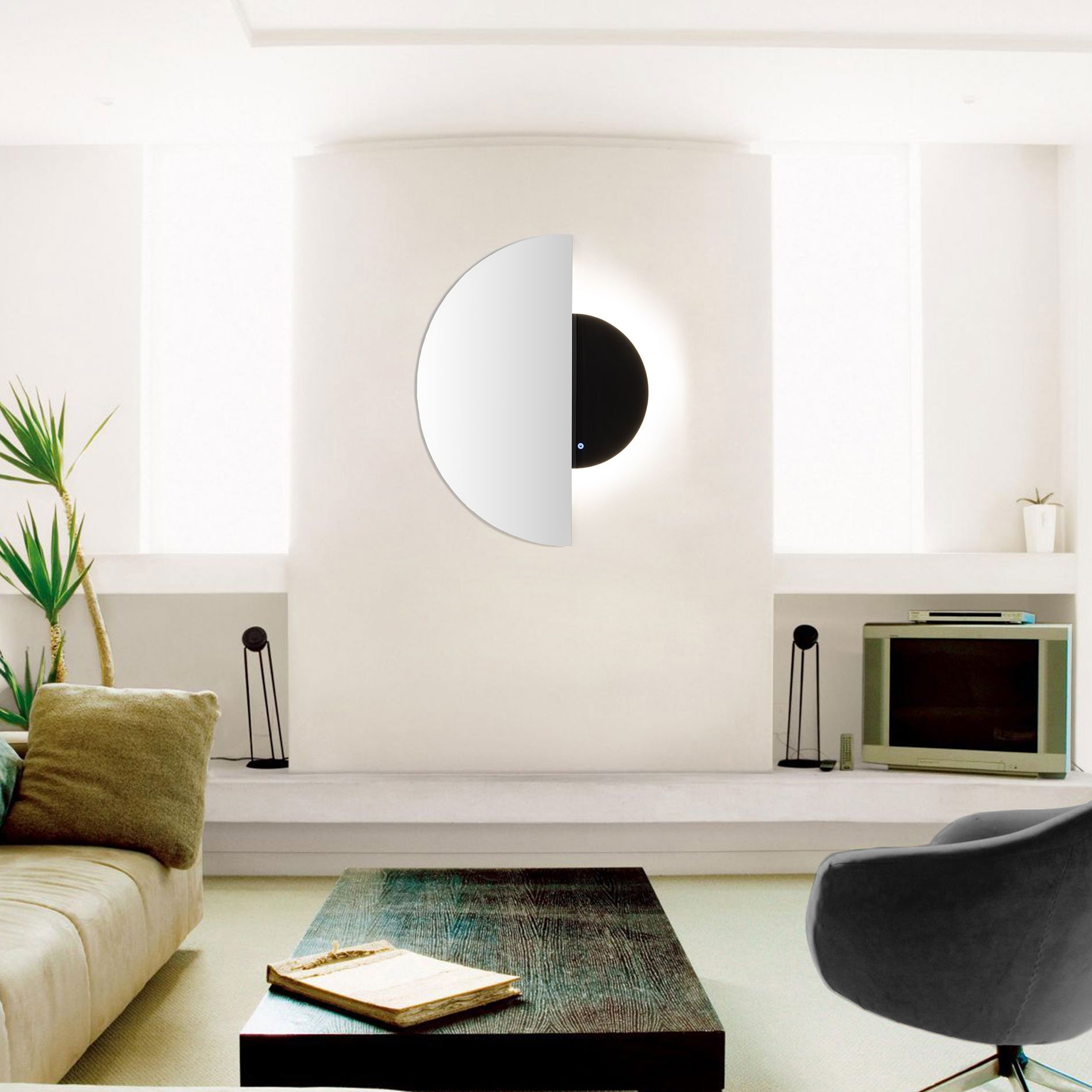 ESPEJO 1/2 LUNA CON SENSOR DE LUZ LED