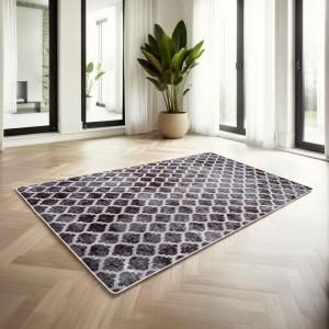 ALFOMBRA ESTAMPADO PLATA Y NEGRO. 160*230 CM