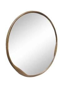 Espejo circular madera nogal