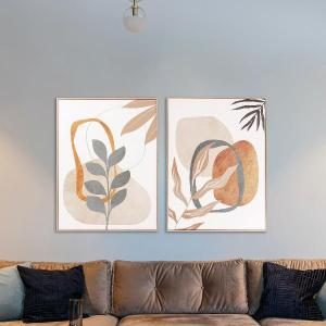 Set de 2 cuadros con marco de madera. 50*70 cm/ud.