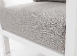 Set de terraza AVA. Extructura aluminio blanco y tejido beige