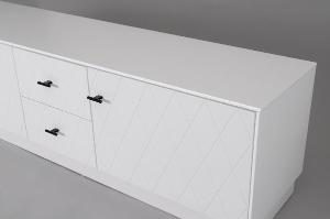 Mueble TV Diamond 3 P + 2 C lacado blanco 222*50*40 cm