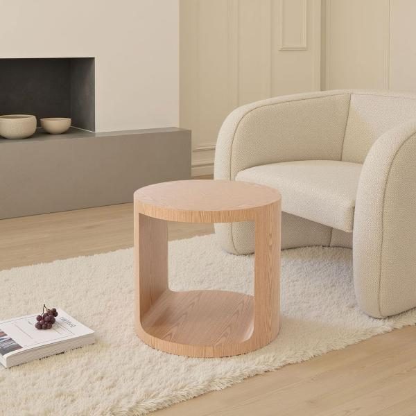 MESITA AUXILIAR JUDITH. CHAPA MADERA ROBLE. 50*50*50 CM