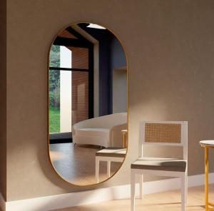 Espejo resina ovalado dorado 150*80 cm