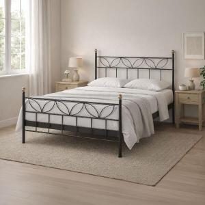 Cama completa forja cabecero recto 90 cm